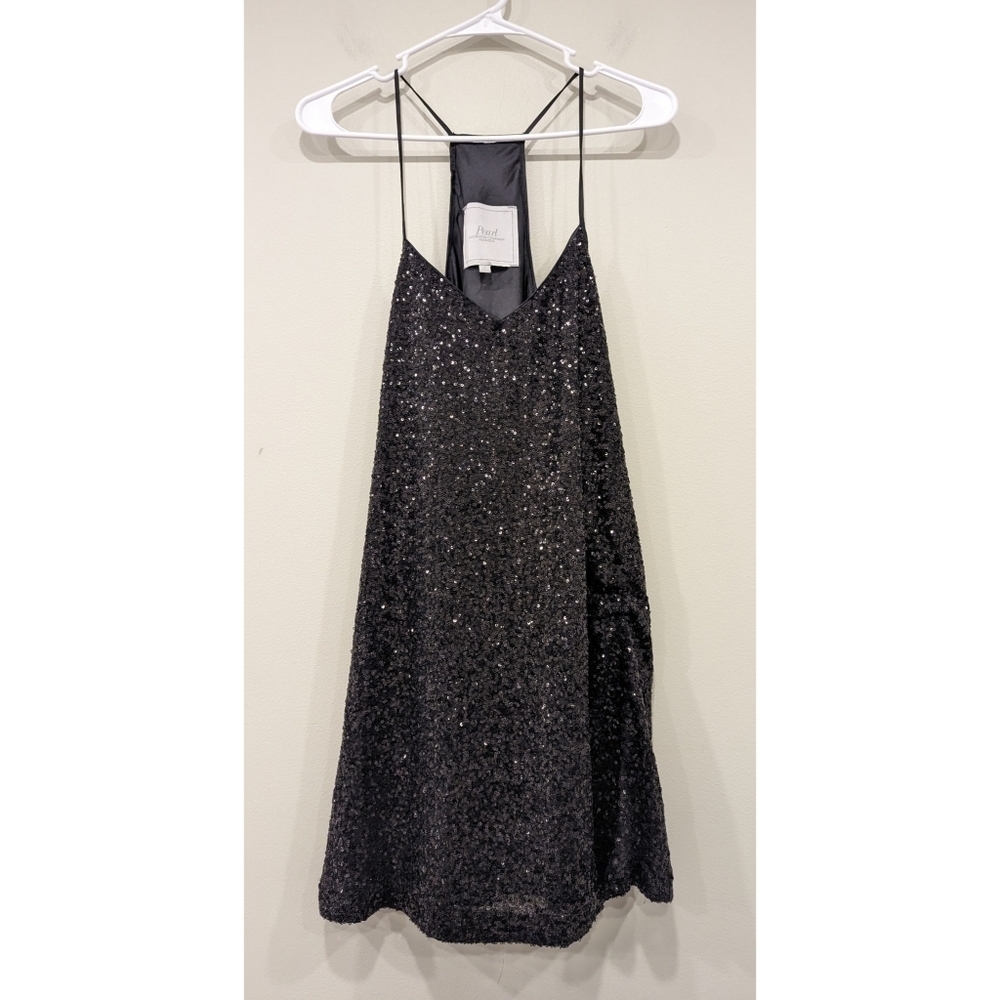 🆕 Pearl by Georgina Chapman of Marchessa Black Sequin A-line Dress Size 12